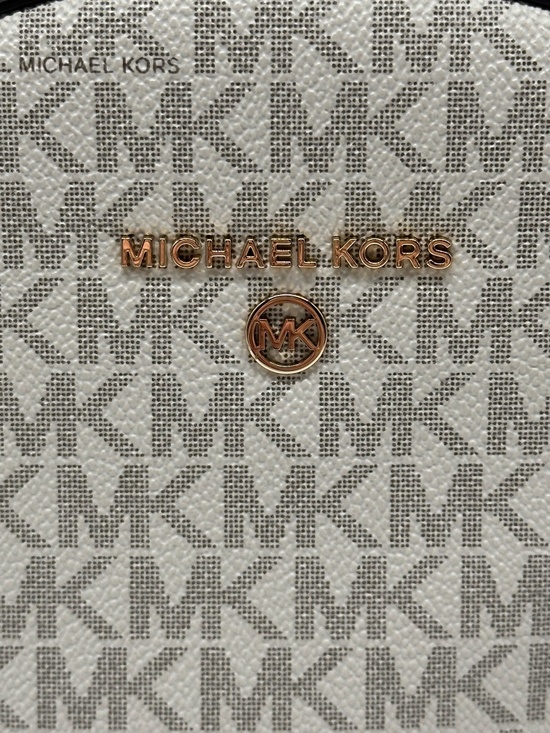 NWT Michael Kors Valerie Medium Logo Backpack Vanilla Acorn White Brown Handbag main image 6